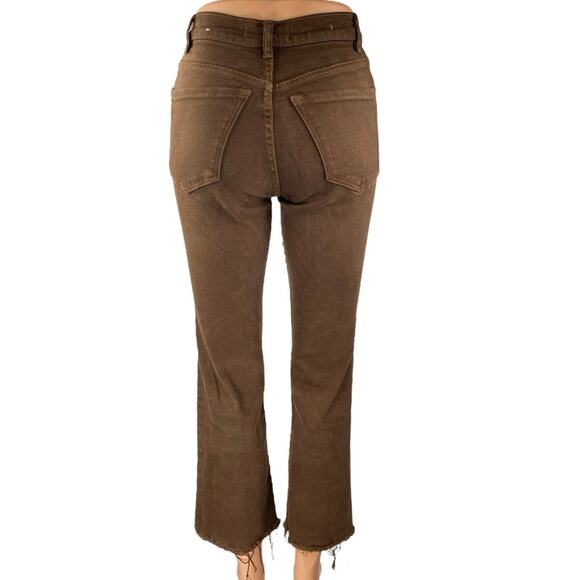 MNG Mango Sienna Women's Brown High Waist Flared Bootcut Denim Jeans Pants Sz 1 - Picture 3 of 5